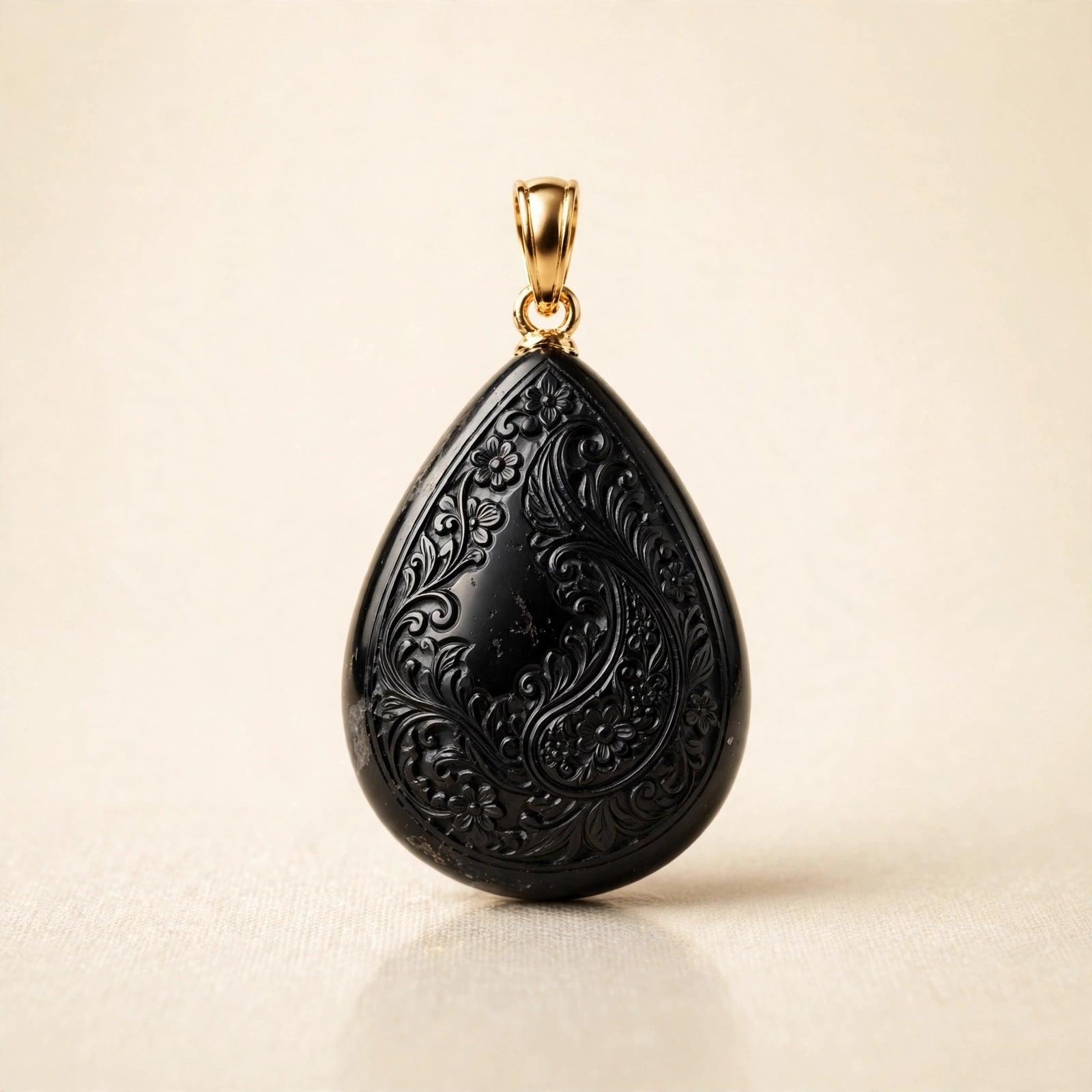 Black Hakik Crystal Pendant
