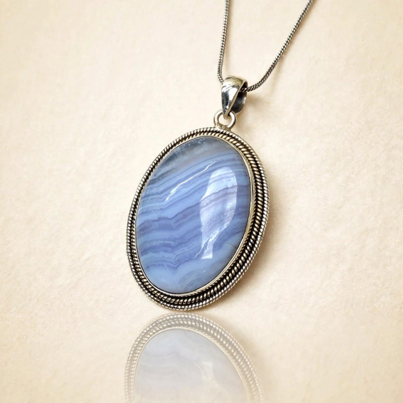 Blue Lace Agate Pendant