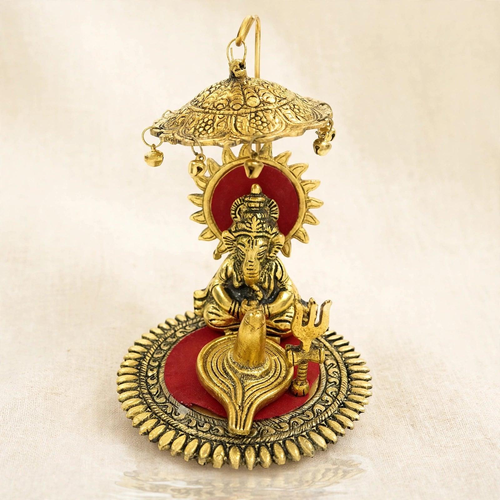 Ganesh Ji Gold Plated with Umbrella