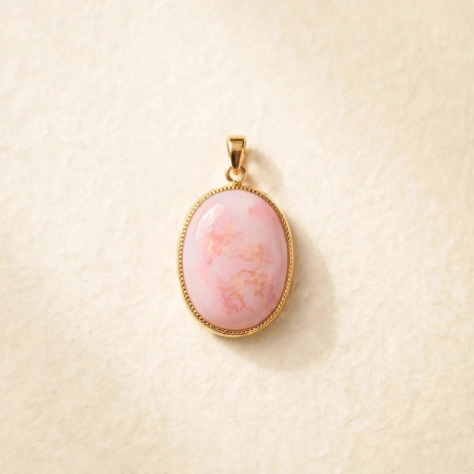 Pink Opal Crystal Pendant