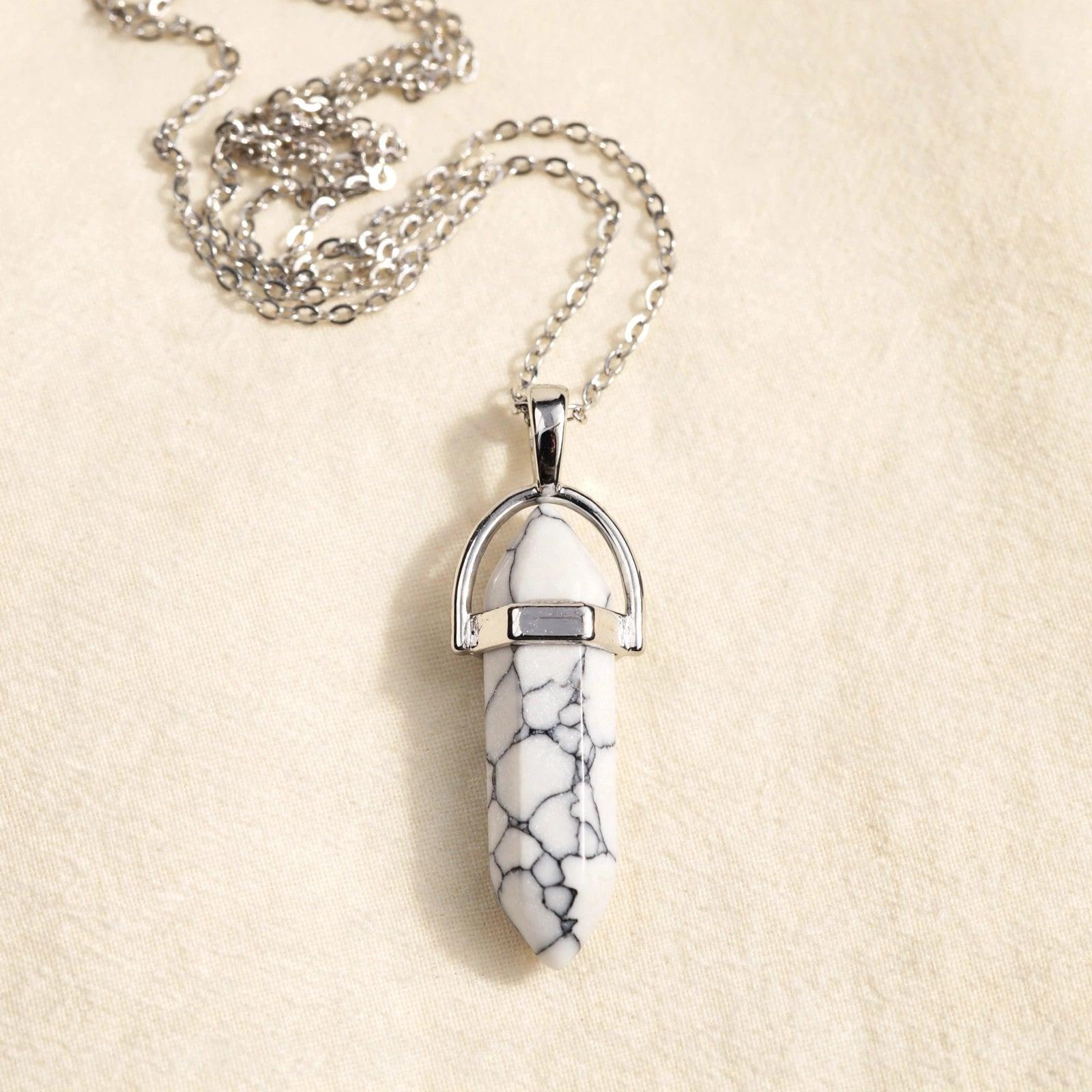White Turquoise Crystal Pendant